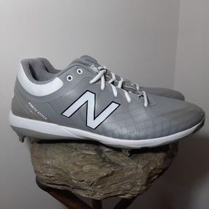 NEW New Balance Mens L4040TG5 Grey/White Baseball Cleats Size 15